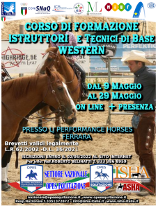 CORSO DI FORMAZIONE PER TECNICI DI EQUITAZIONE WESTERN E INGLESI @ LJ PERFORMNCE HORSES